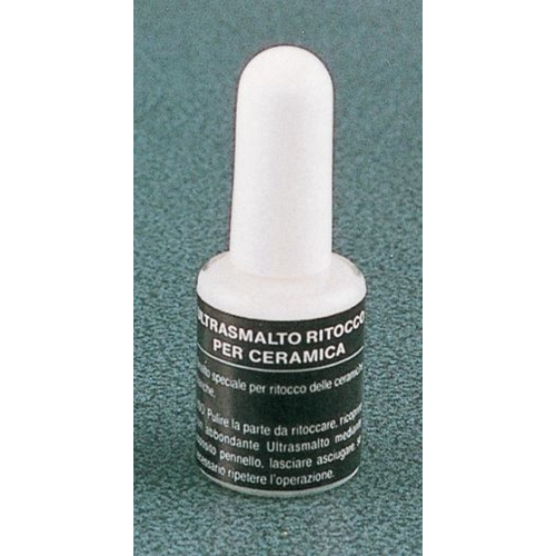 flacone 10 ml smalto stucco per ritocco ritocchi ceramica bianco con pennello