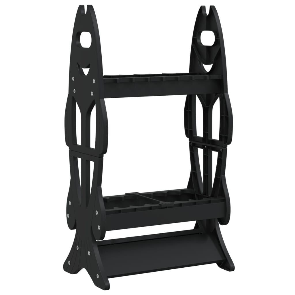 AX Portacanne Canne Pesca Multifunzionale Stecche Bastoni Nero 44x27x80cm 94436