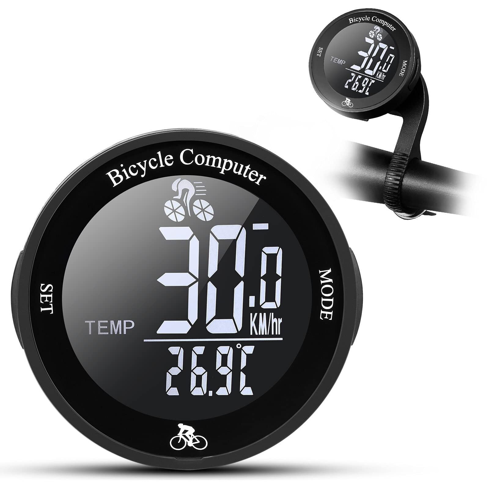 MONTOP Contachilometri per Bici Wireless, Ciclocomputer Wireless Senza (E1y)