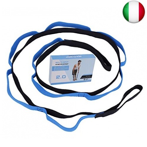 Cinghia di Yoga Flessibili Stretching Strap con 10 Fisso Loop Multifunzione