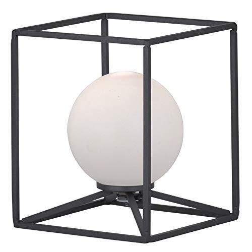 Reality Leuchten Gabbia Lampada da Tavolo 28 W, Schwarz Matt/Weiß