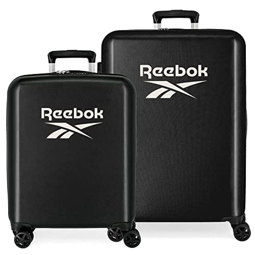 (TG. Set de maletas) Reebok Roxbury Set Valigia Nero 55/70 cm ABS Rigido Chiusur