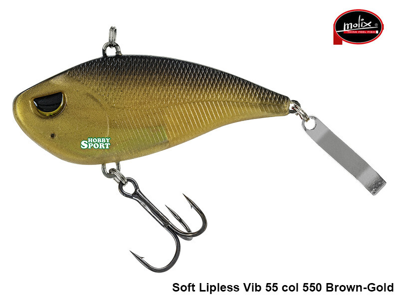 MOLIX  SOFT LIPLESS VIB 55 14 GR LUNGHEZZA 5,5 CM COL 550 BROWN GOLD BLACK BASS