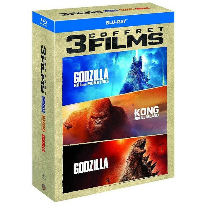 Godzilla + Godzilla Re Des Mostri + Kong Cranio Island Cofanetto Blu-Ray Nuova