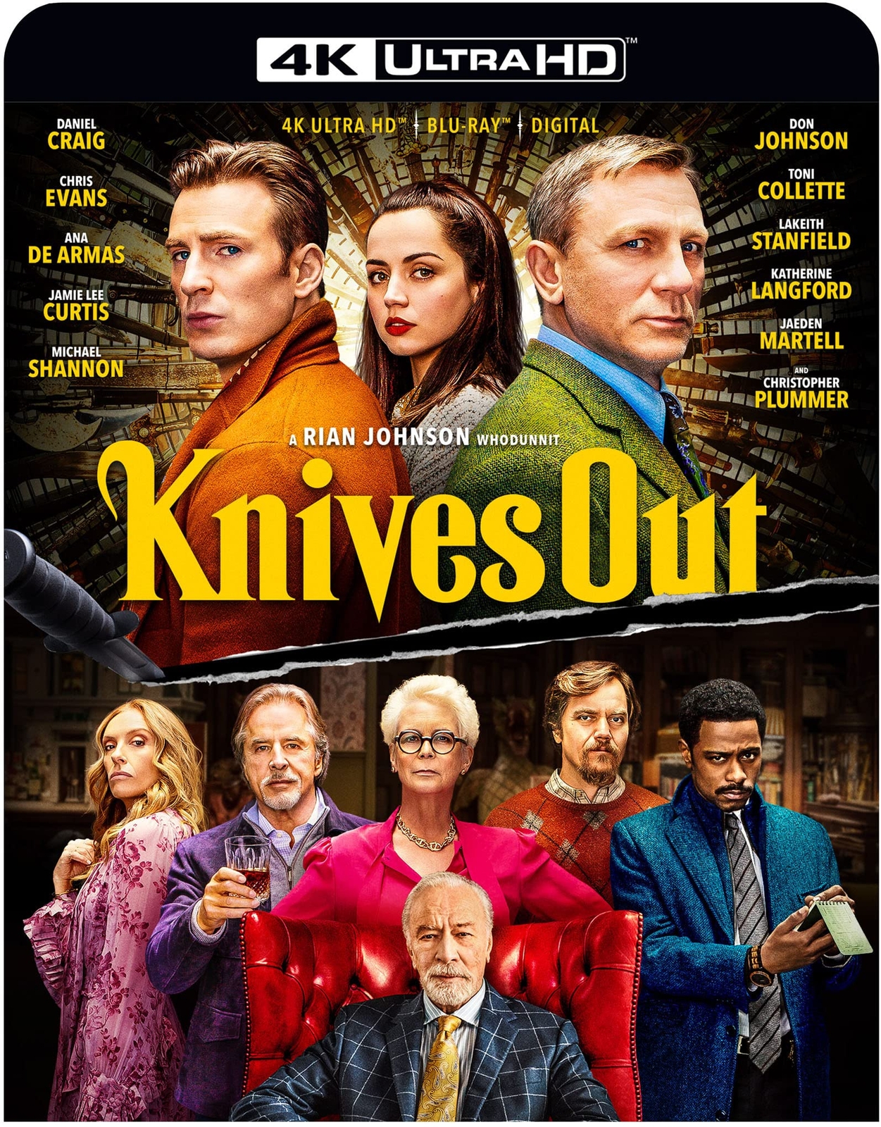 Knives Out 4K UHD (4K UHD Blu-ray) Jamie Lee Curtis Daniel Craig Chris Evans