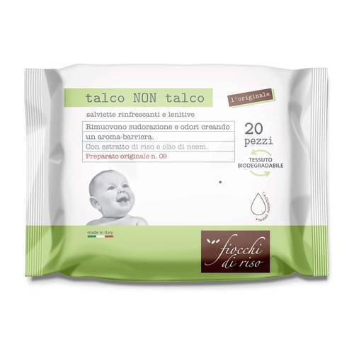 Fiocchi Di Riso Talco Non talco Salviette Rinfrescanti E Lenitive 20 Pezzi