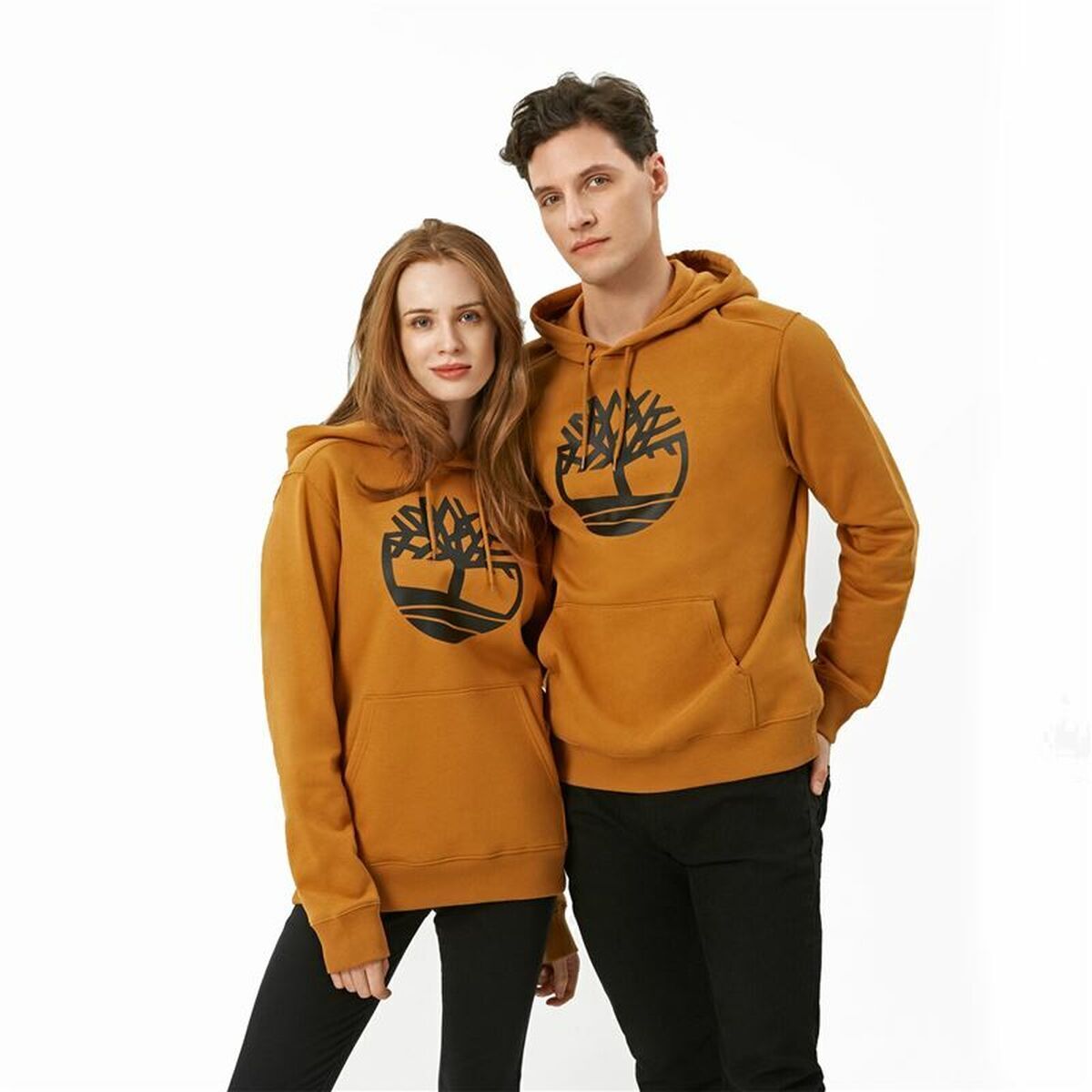 Felpa con Cappuccio Uomo Timberland Kenn Tree Logo  Arancione scuro