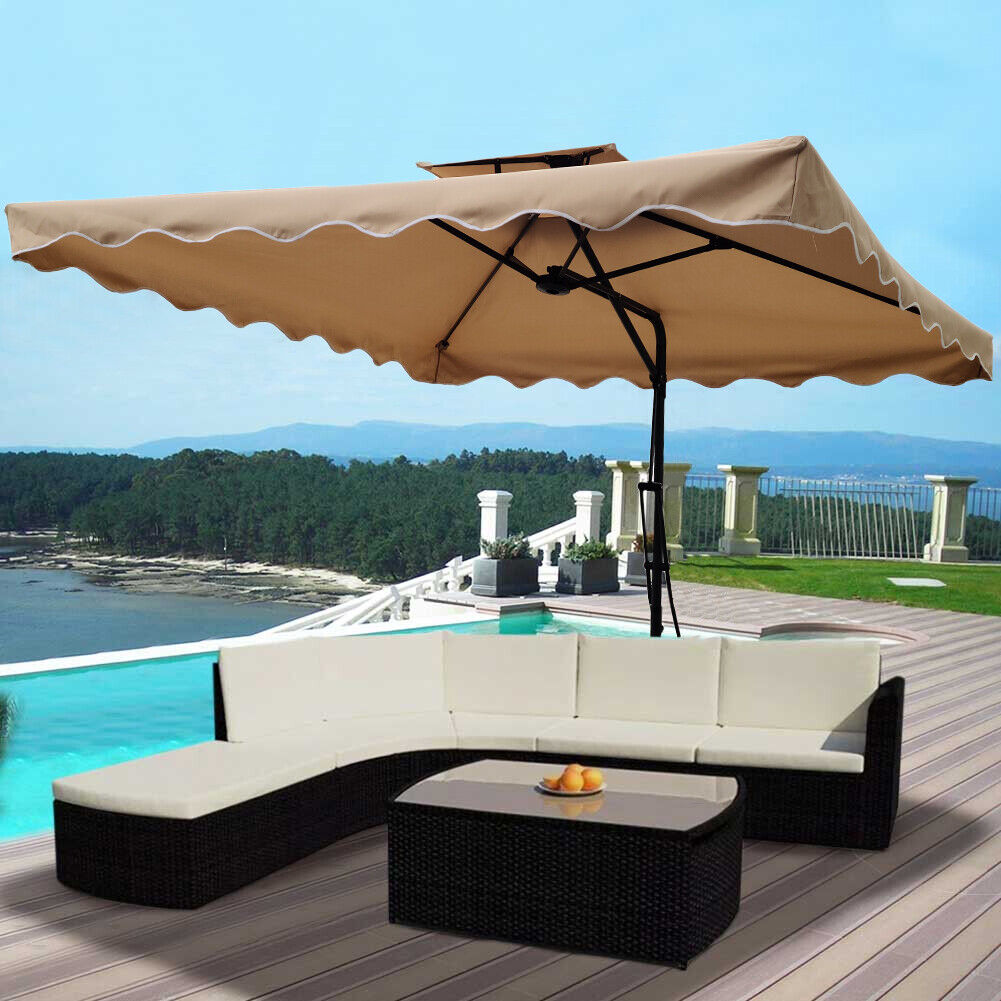 Ombrellone Giardino Decentrato 2,5mt Grigio con pendente Palo Metallo Gazebo