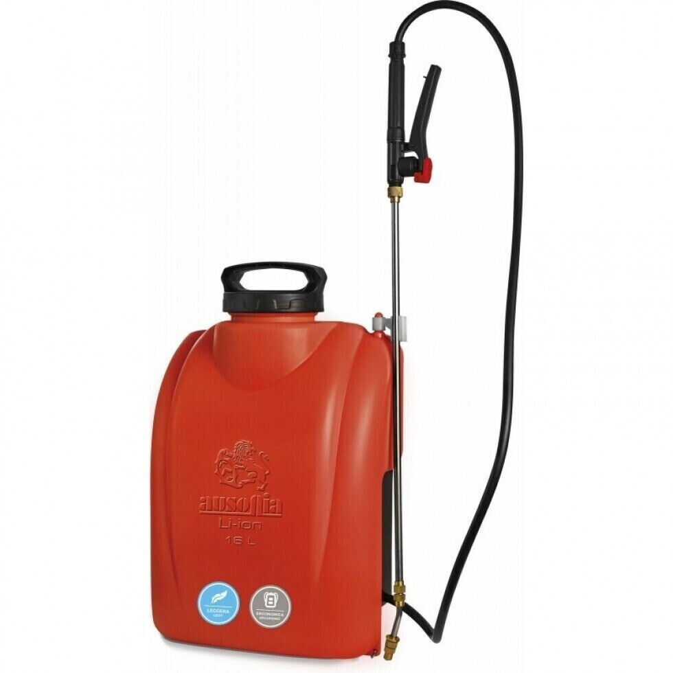 Pompa a Spalla Ausonia Batteria Litio con Serbadoio 16 L peso a vuoto solo 3,5Kg