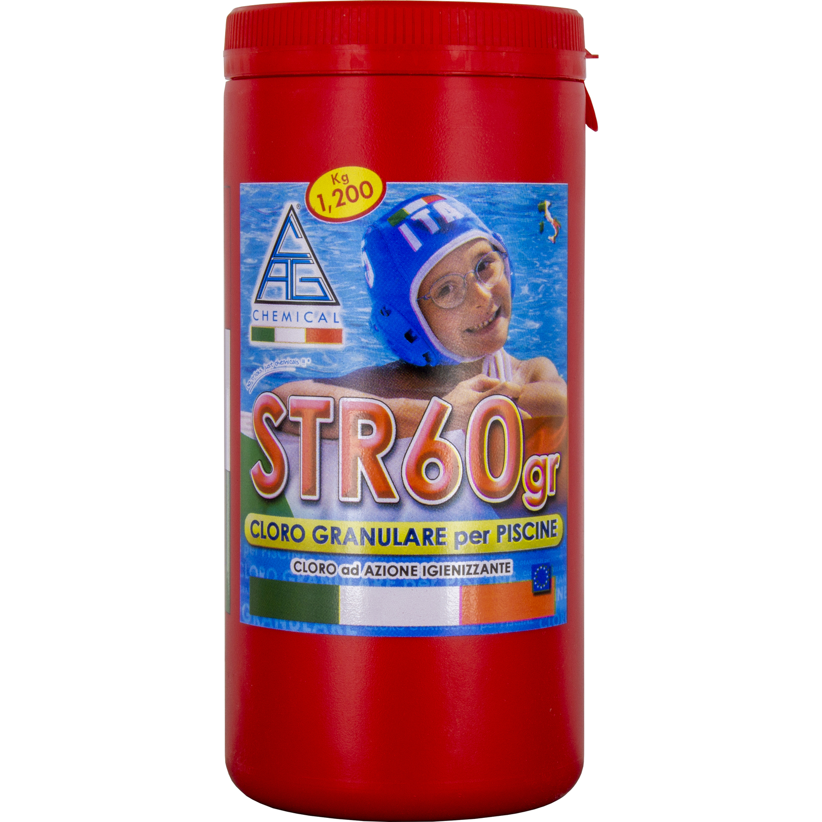 Cloro In Polvere Kg 1,2 A Granuli Granulare Per Piscina Disinfettante