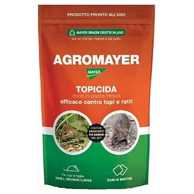 Esca TOPICIDA contro topi e ratti gr1500 - bustine di pasta fresca alla carne