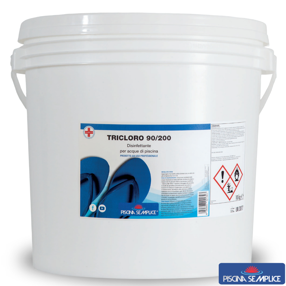 Lapi CLORO 90% in PASTIGLIE 200GR TRICLORO LENTO per PULIZIA ACQUA PISCINA 25 KG
