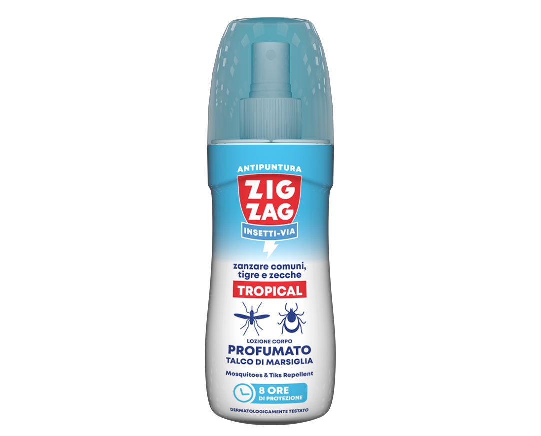 ZIG ZAG INSETTIVIA! TROPICAL LOZIONE ANTIPUNTURA AL TALCO DI MARSIGLIA 100 ML