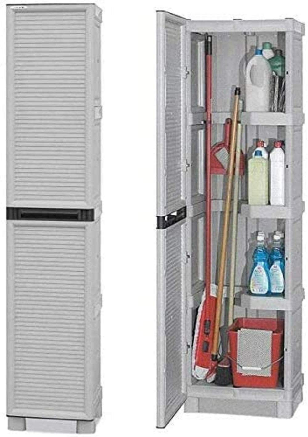 ARMADIO ARMADIETTO IN RESINA PORTASCOPE CM. 50x39x172h ARTPLAST C50/172PS