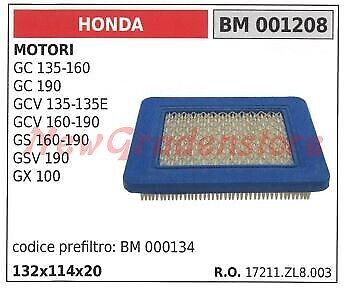 Filtro aria HONDA motori GC 135 160 190 001208 194040