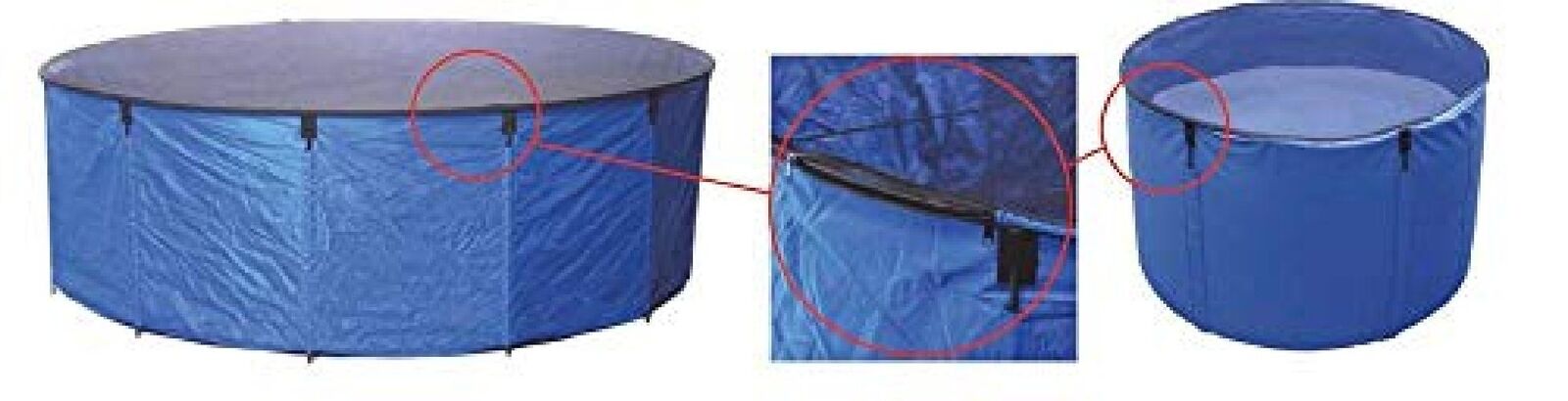 AQUAFORTE  Vasca Flexi Bowl Diametro 90 x H 60, Blu, Pieghevole con Rete di Cop