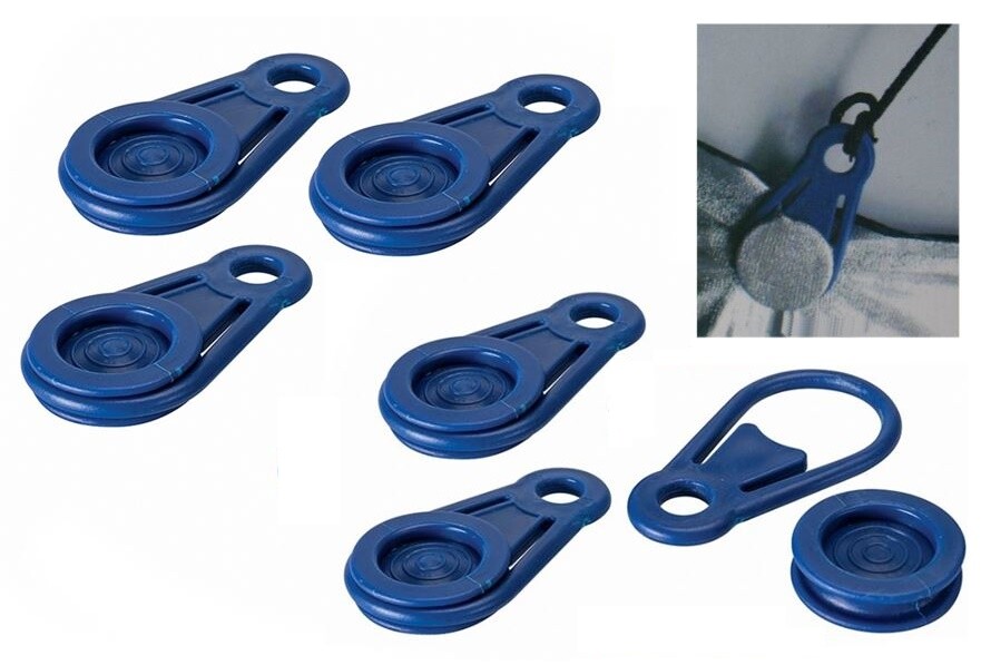 SET DI 6 MORSETTI A CLIP (NIENTE FORO) DIAMETRO 40 mm X FISSARE TELONI E TENDE