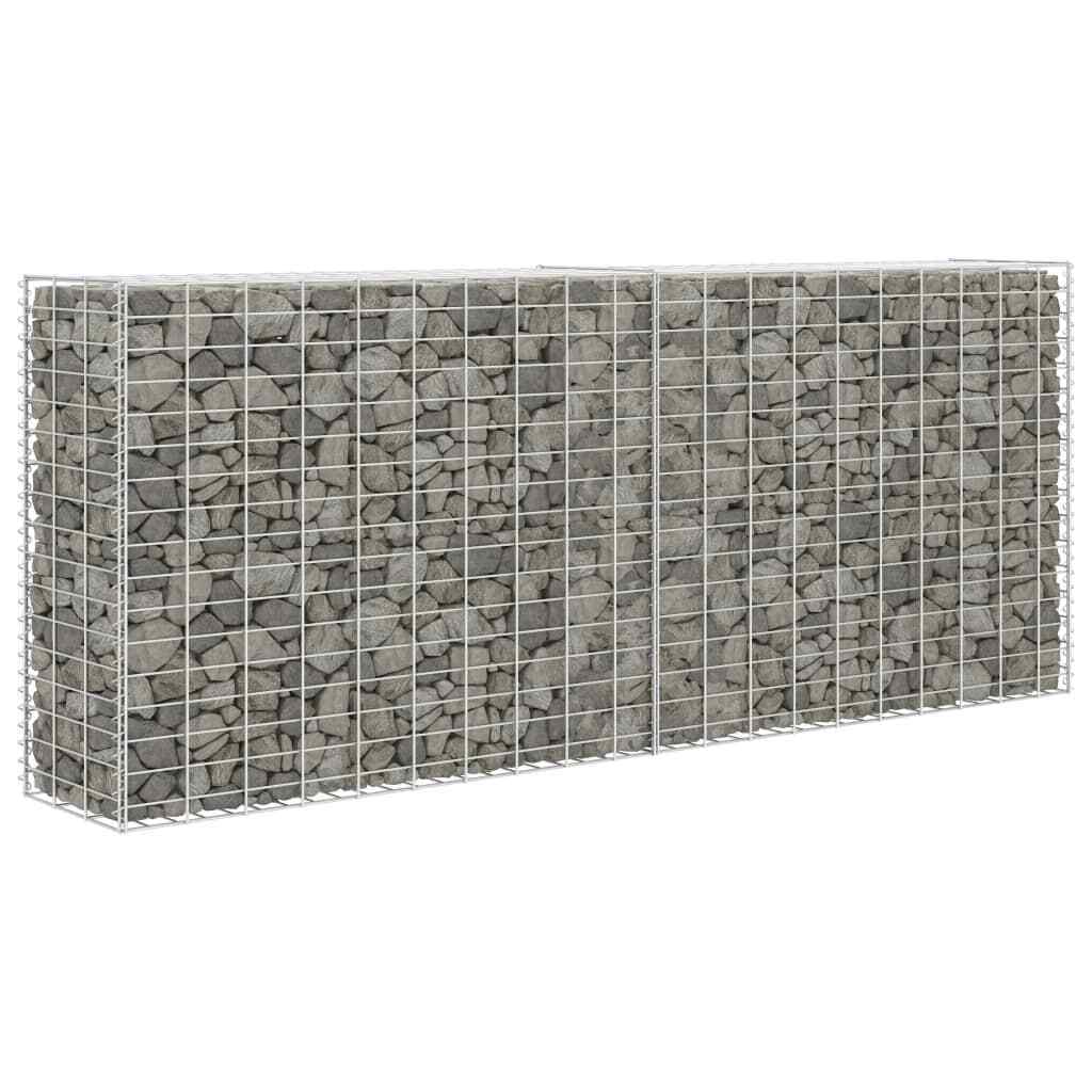Parete in Rete Gabion Acciaio 85x30x200 cm Argento Gabbione Recinto vidaXL