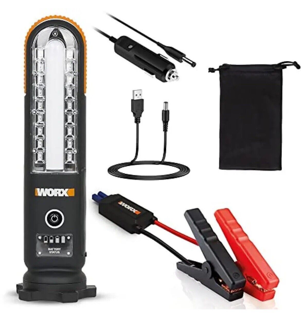 Worx - Avviatore/booster di batteria wireless 12V - con lampada LED -avviso SOS