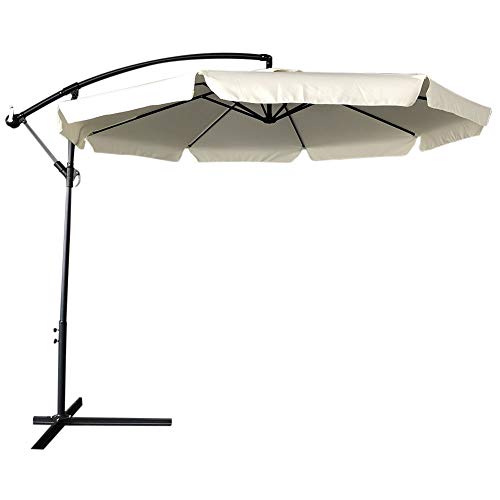 Bakaji Ombrellone Da Giardino Decentrato 3X3 Palo Alluminio Telo Con Pendente Chiusura A Manovella Base A Croce Sistema Air Vent Arredamento Esterno G
