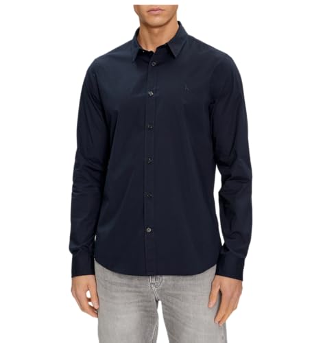 Calvin Klein Jeans Slim Stretch Shirt Camicia L/S, Night Sky, S Uomo