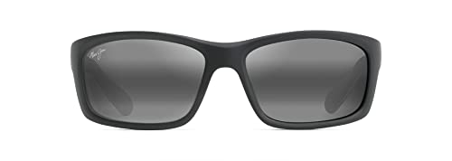 Maui Jim 766-02Md Occhiali, Negro Mate-Blanco-Azul, 61/17/127 Uomo