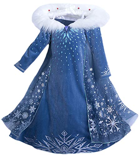 Eleasica Bambine E Ragazze Vestito Principessa Elsa Abiti Regalo Natale Compleanno Festa Carnevale Costumi Per Bambini Manica Lunga Accessori Treccia