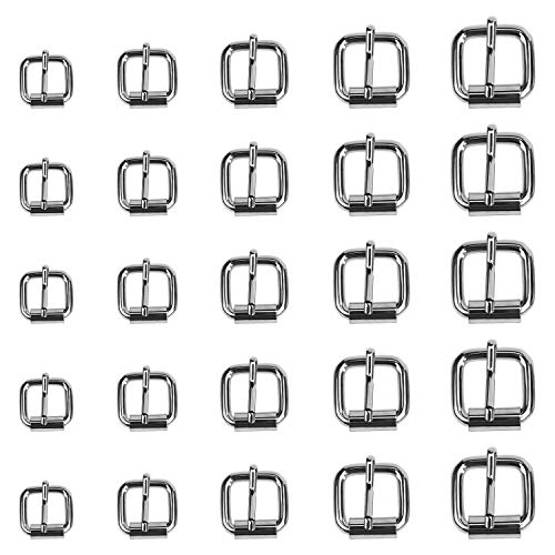 Coolty 75 Pezzi Fibbie A Rullo In Metallo Per Borse, Cintura, Cintura, Accessori Fai Da Te, 13 Mm/16Mm/20Mm/25Mm/32Mm