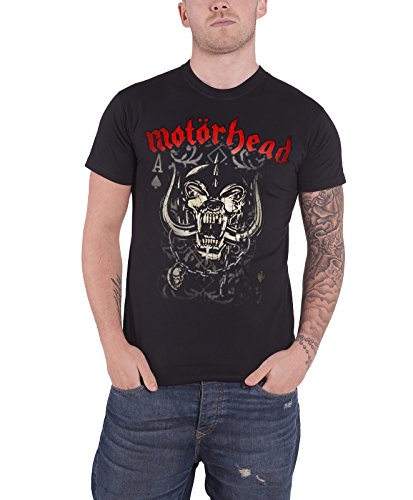 Motorhead Playing Card T-Shirt, Nero(Black), L Uomo