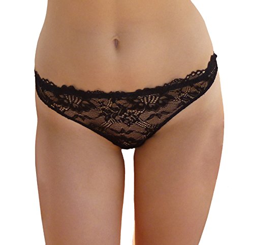 Infiore Perizoma A Vita Bassa 1103 In Pizzo Set 3 Pezzi (3, Nero)