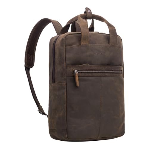 Stilord 'Bryn' Zaino Porta Pc Grande In Pelle Vintage Xl Zaino Per Pc Macbook Da 16 Pollici Per Uomo Donna Business Backpack Per Ufficio Viaggio In Cu