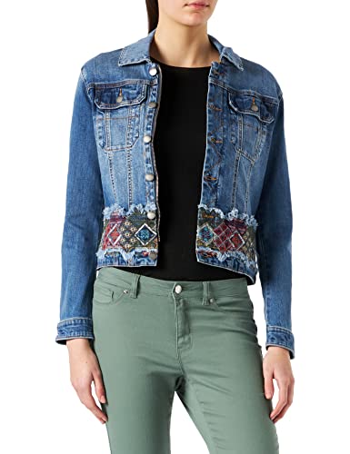 Desigual Chaq_Bakersfi Giacca In Denim, Blu, S Donna