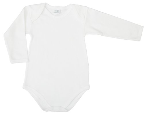 Ellepi Af890Nr Body Americano Cotone Garzato Manica Lunga, Bianco, Taglia 6 Mesi, 1 Pezzo