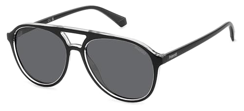 Polaroid Pld 4162/S Occhiali Da Sole, Nero Cristallo, 56 Unisex-Adulto