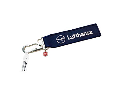 Remove Before Flight Lufthansa - Ciondolo In Tessuto Con Moschettone Aereo, Colore: Rosso, 15 Cm
