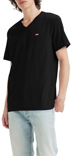 Levi'S Original Housemark V-Neck, T-Shirt Uomo, Nero ( Mineral Black ), S