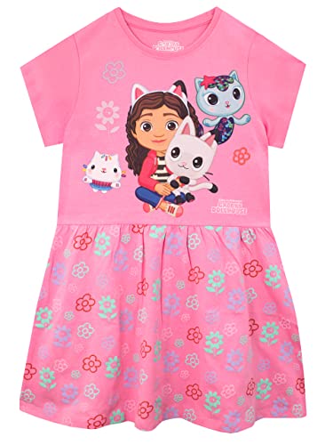 Dreamworks Abito A Ruota Floreale Gabby Per Bambine Della Casa Delle Bambole Di Gabby Rosa 8-9 Anni