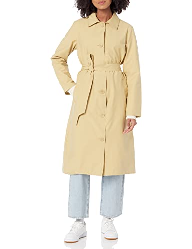 Amazon Essentials Trench Idrorepellente Dalla Vestibilità Comoda (Taglie Forti Disponibili) (In Precedenza Amazon Aware) Donna, Giallo Senape Chiaro,
