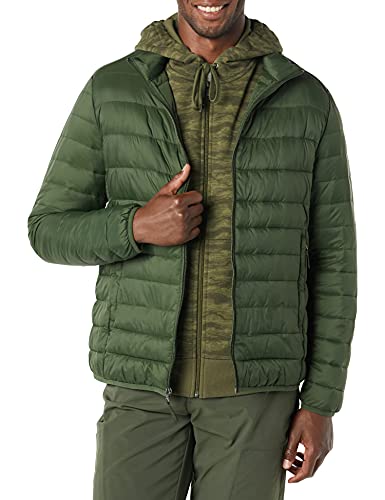 Amazon Essentials Piumino Leggero Impermeabile Pieghevole (Disponibile In Taglie Extra Forti) Uomo, Verde Scuro, Xl