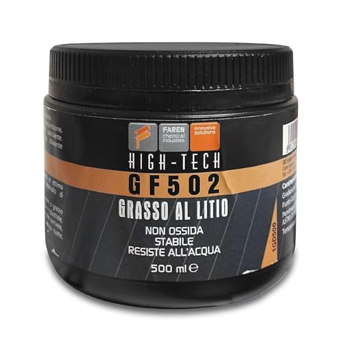 Faren Gf502, Grasso Al Litio Multifunzionale Per Lubrificazione, Altamente Raffinato, 500Ml