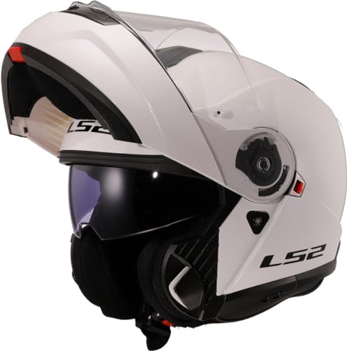 Ls2, Casco Moto Modulare Strobe Ii Gloss White, Xs