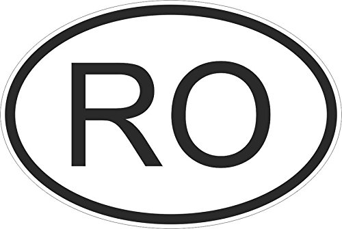 Adesivi, Motivo: Bandiera Oval Codice Paese Auto Moto Rumeno Ro Romania