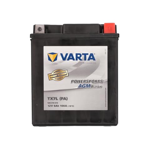 Varta Batteria Moto 6 Ah / 100 A - 130 Mm Powersports Active Agm, Lunga Durata, Precaricata, Senza Manutenzione, Adatta Per Moto, Scooter, Quad, Moto