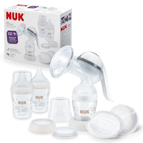 Nuk Tiralatte Manuale | Cuscinetto In Morbido Silicone | Leva Ergonomica | 2 X Biberon Perfect Match | 150 Ml | 2 X Cuscinetti Per Il Seno Monouso Nuk