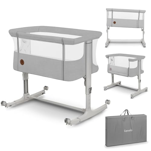 Lionelo Aurora 3 In 1 Culla Co-Sleeping E Lettino Da Viaggio Per Neonato E Bambini Fino 9Kg Regolabile In Altezza E Inclinazione Parete Aperta Rete Tr
