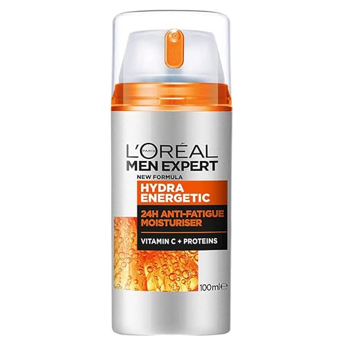 L'Oréal Men Expert Crema Idratante Uomo Anti-Fatica Hydra Energetic, Combatte Le Occhiaie E Dona Intensa Idratazione, Arricchita Con Proteine E Vitami
