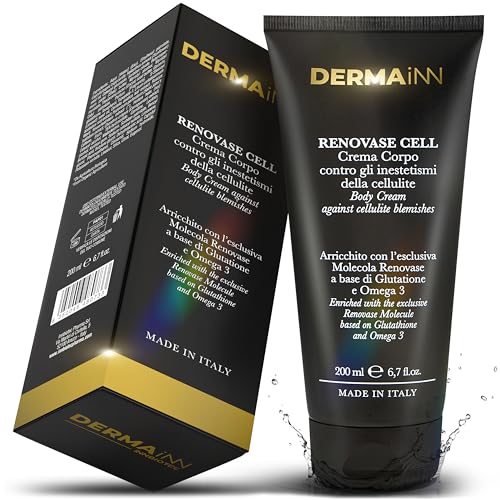 Renovase Cell - Crema Cellulite Gambe E Glutei, Crema Rassodante Corpo Con Glutatione E Omega3, Crema Anticellulite Forte, Cellulite Gambe E Glutei, C