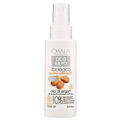 Omia, Deo Vapo Eco Biologico Idratante Con Olio Di Argan, Deodorante Antiodore, Senza Sali Di Alluminio E Gas, Freschezza Per 24 Ore, Deodorante Uomo