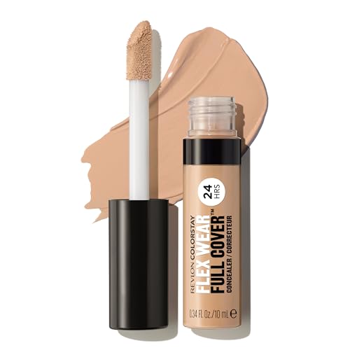 Revlon Colorstay Flex Wear Full Cover Correttore 100% Copertura A Lunga Durata Con Acido Ialuronico E Vitamina E Tono Medium Deep, 10 Ml