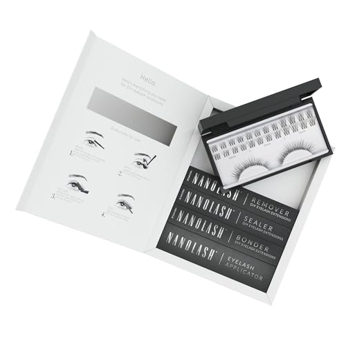 Starter Kit Per Extension Ciglia A Grappolo A Fai Da Te Nanolash - Diy Kit Completo Per Applicare Le Ciglia Finte A Casa, Extension Ciglia Fai Da Te (